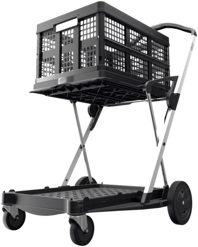 CLAX Folding Collapsible Transport Trolley – Aluminium Frame, Storage Crate, 132 lb Load