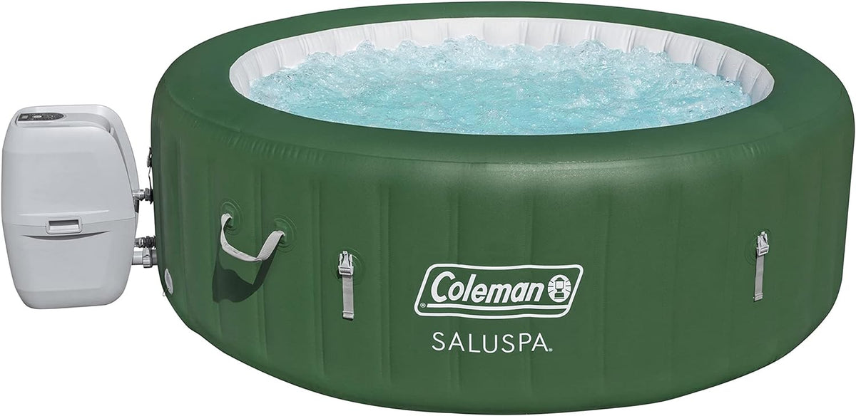 Coleman Inflatable Hot Tub Spa – 140 Bubble Jets, 242 gal, Heated, Pump & Cover, Fits 4