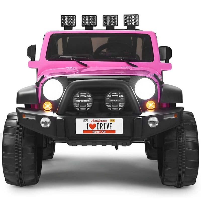12V 2-Seater Kids Ride-On Truck with Remote Control, Storage, LED Lights and Music, Ages 3+