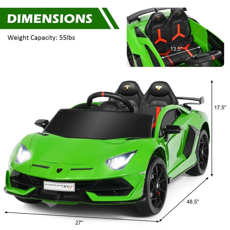 Licensed Lamborghini SVJ 12V Kids Ride-On Car – Electric Sports Car with Remote, Trunk, Music & LED Lights
