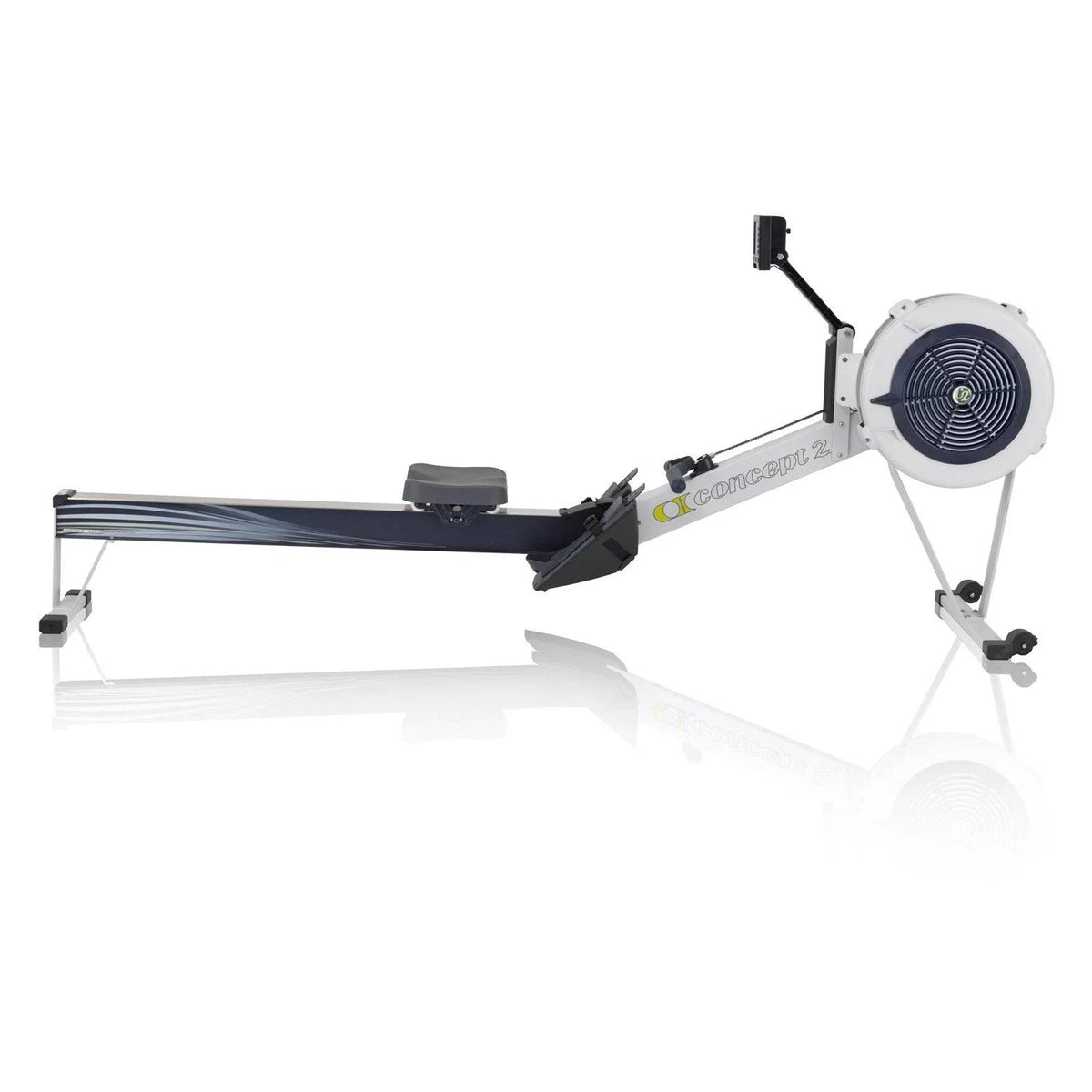 Light grey Concept2 Model D indoor rowing machine with PM5 monitor