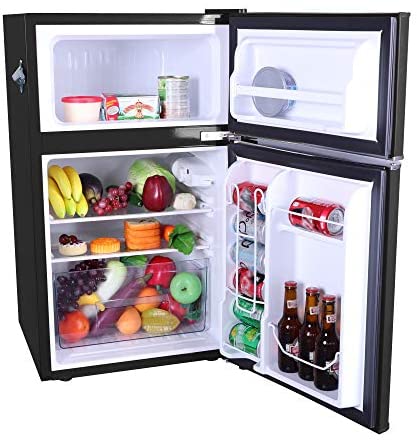 Frigidaire EFR840 3.2 cu ft Retro 2-Door Mini Fridge with Built-in Bottle Opener – Red, Mint or Black