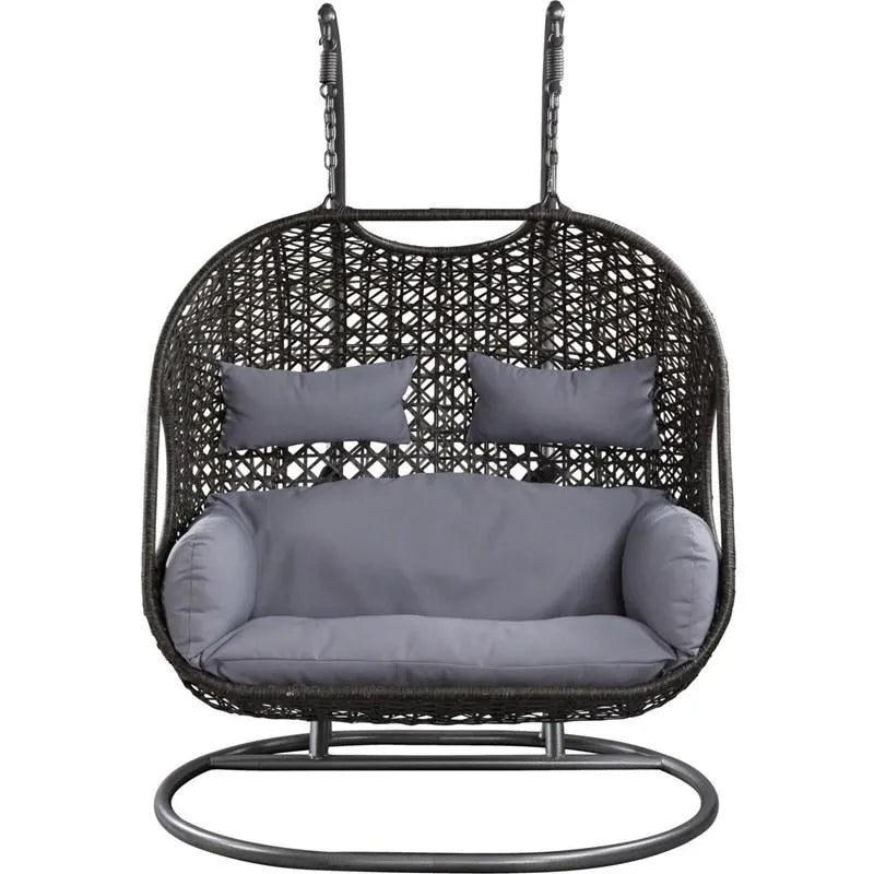 2026 Patio Egg Hanging Basket Swing Chair with Stand, Cushion Included