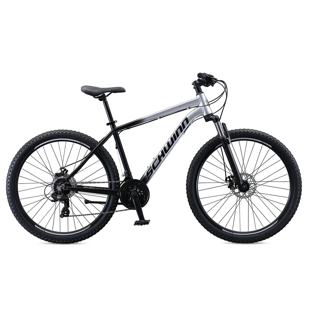 Grey Schwinn AL Comp men's mountain bike with 27.5 inch wheels