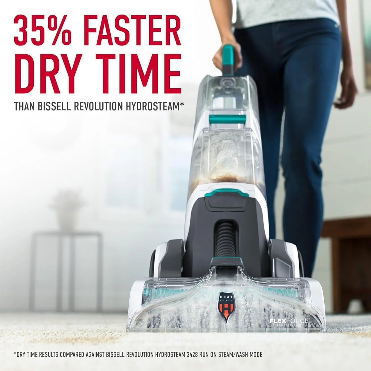 Hoover SmartWash+ Automatic Carpet Cleaner FH52000 – Deep-Cleaning Shampooer with HeatForce, Pet Tools, Turquoise
