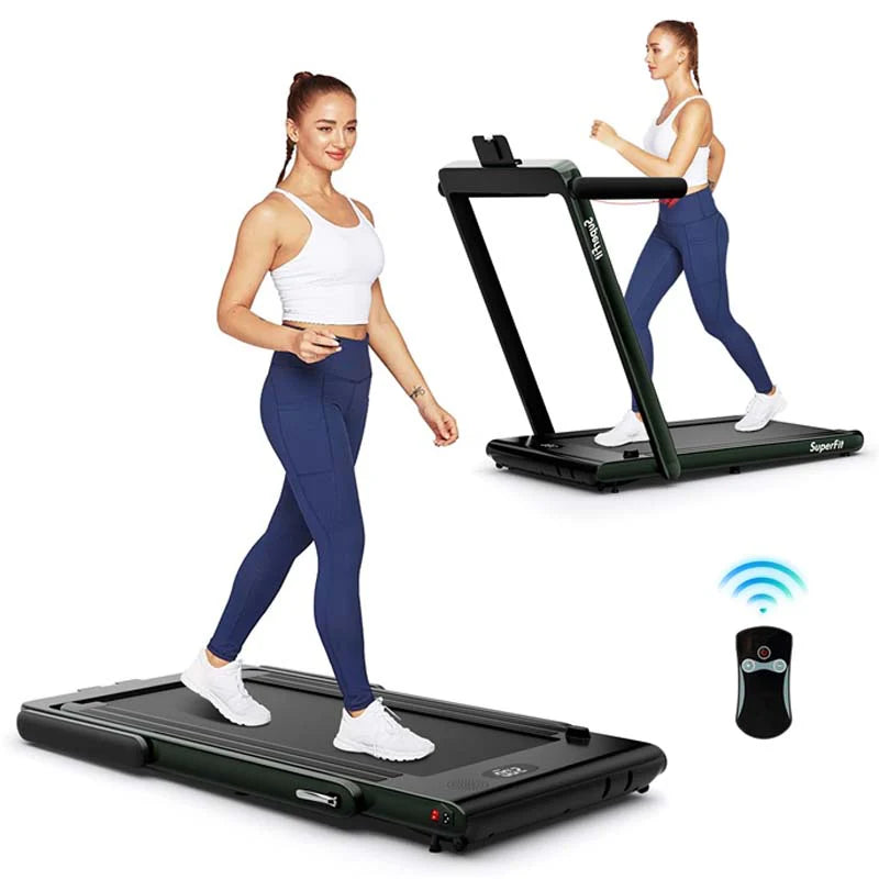 2-in-1 Folding Under Desk Treadmill – 2.25 HP, 0.6–7.5 mph, App, Speaker & Remote