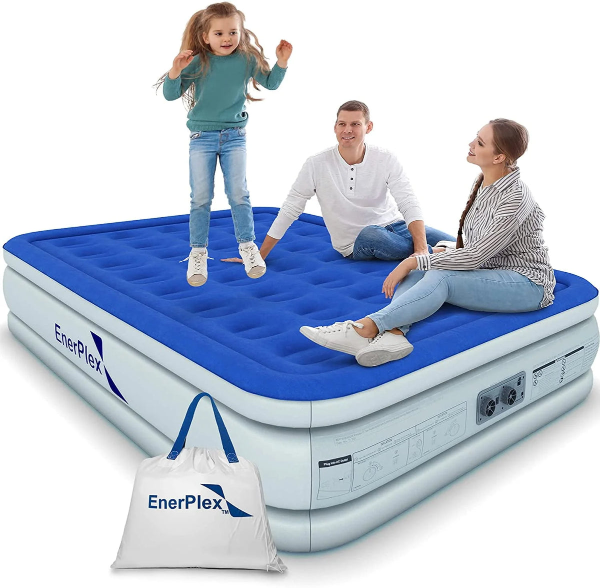 EnerPlex queen double-high air mattress with built-in pump