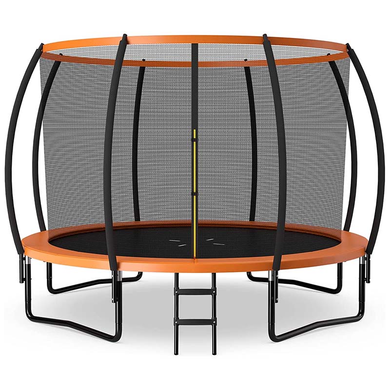 Outdoor Trampoline with Enclosure Net, Ladder & Safety Pad – 8/10/12 ft, ASTM Approved