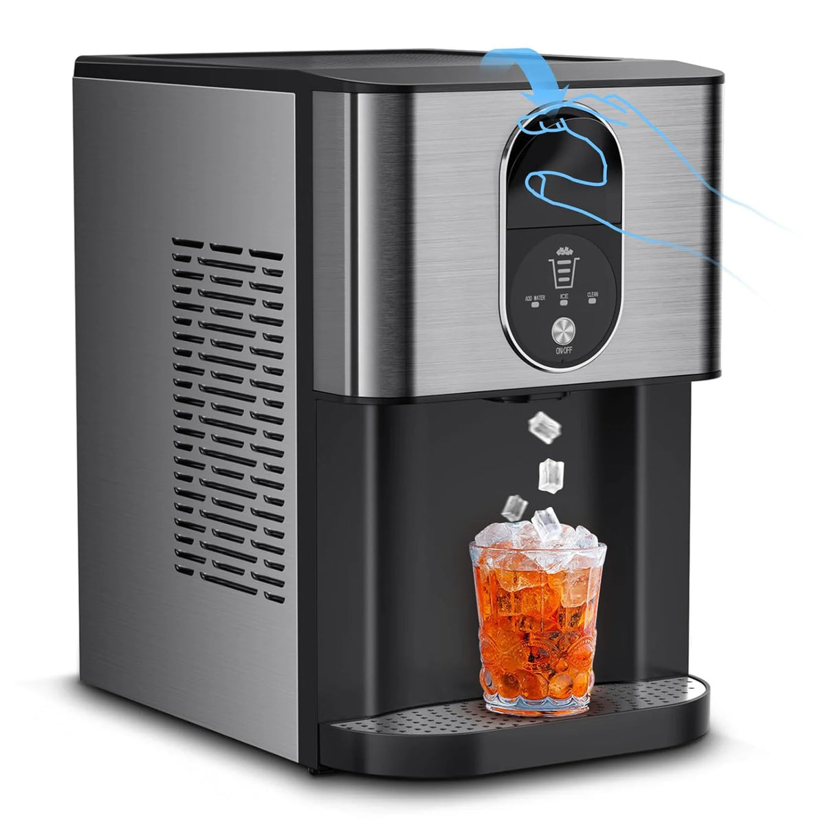 COWSAR Countertop Nugget Ice Maker – 44 lb/24h Self-Dispensing Pellet Ice Machine