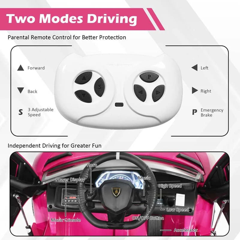 Licensed Lamborghini SVJ 12V Kids Ride-On Car – Electric Sports Car with Remote, Trunk, Music & LED Lights