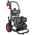 PowerSmart 3200 PSI red and black gas pressure washer with spray gun and wheels