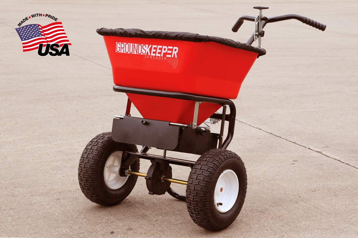 Buyers Products Grounds Keeper 3039632R Walk-Behind Push Spreader, 100 lb Capacity, All-Season Use