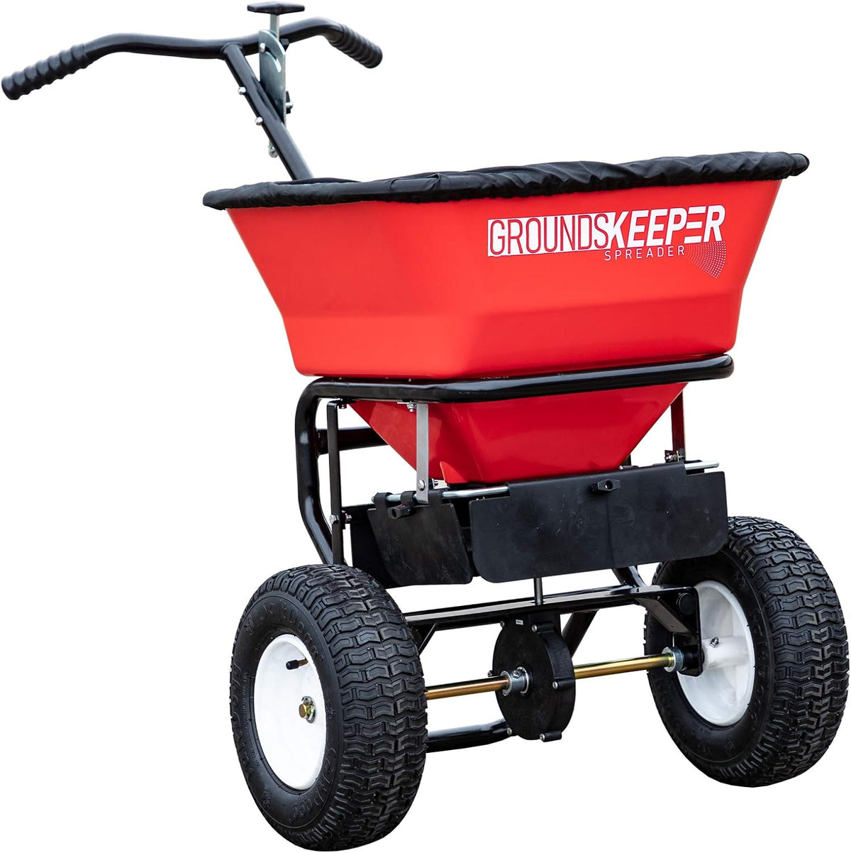 Buyers Products Grounds Keeper 3039632R Walk-Behind Push Spreader, 100 lb Capacity, All-Season Use