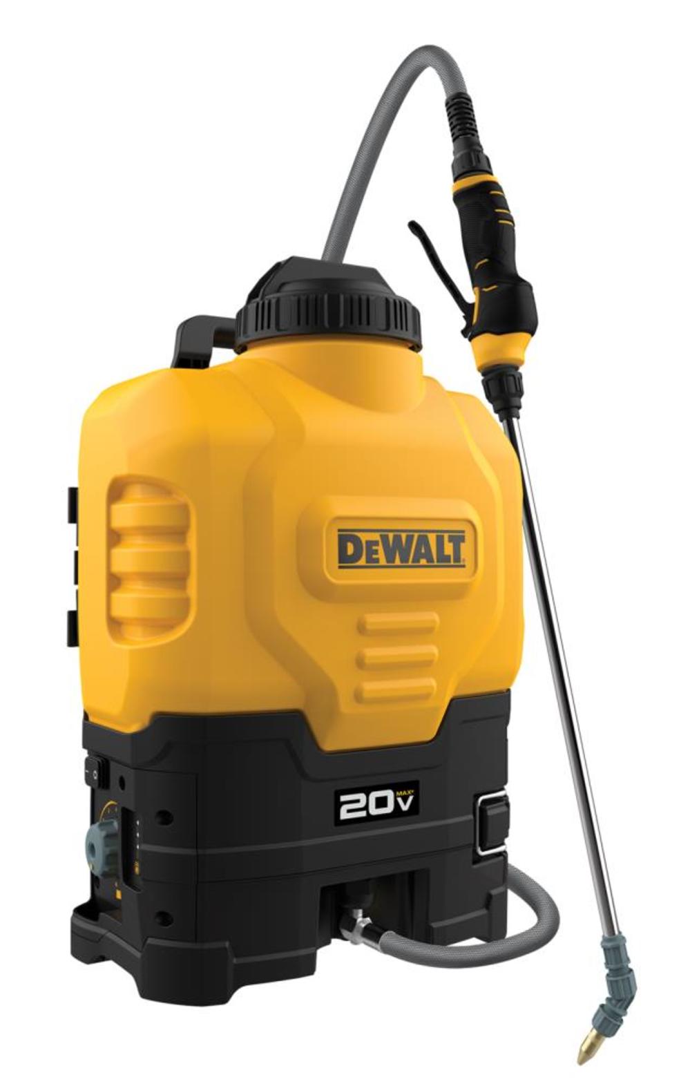 DEWALT 20V cordless 4 gallon backpack sprayer with wand and battery