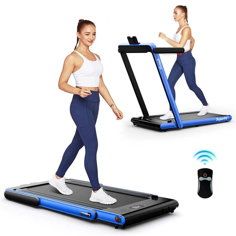 2-in-1 Folding Under Desk Treadmill – 2.25 HP, 0.6–7.5 mph, App, Speaker & Remote