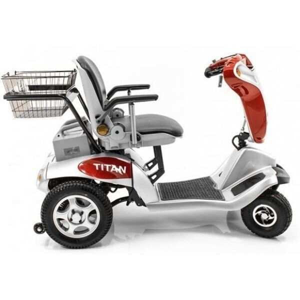 Tzora Titan Hummer XL Folding 4-Wheel Mobility Scooter – 15.5 Mile Range, 6.8 mph (Silver)