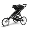 Black and blue Thule Glide performance jogging stroller