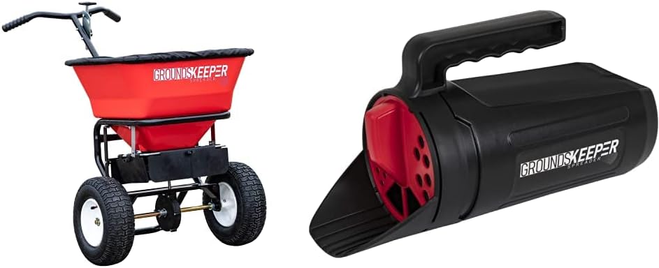 Buyers Products Grounds Keeper 3039632R Walk-Behind Push Spreader, 100 lb Capacity, All-Season Use
