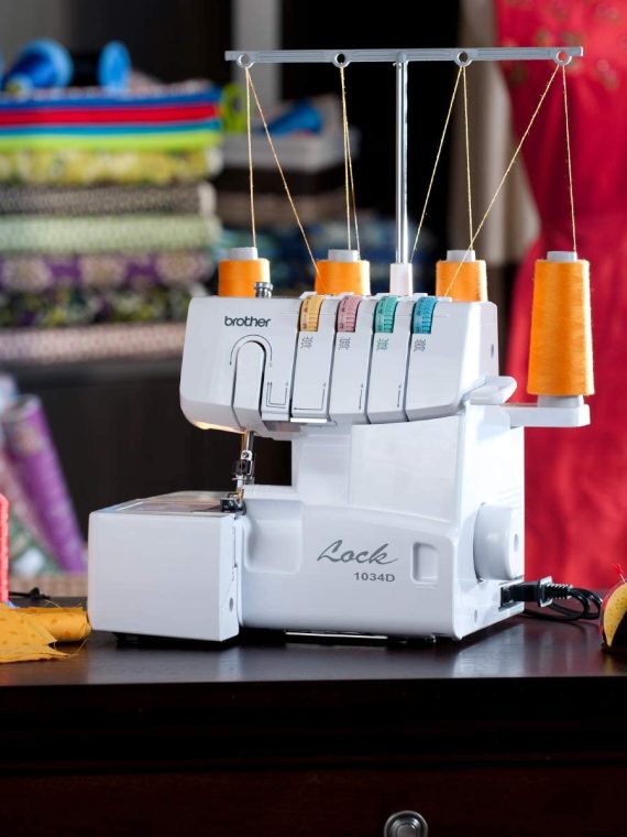Brother 1034D Heavy-Duty Metal Frame Overlock Serger, 1,300 Stitches/Min with Differential Feed & 3 Feet