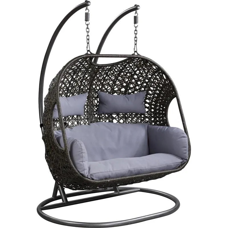 2026 Patio Egg Hanging Basket Swing Chair with Stand, Cushion Included