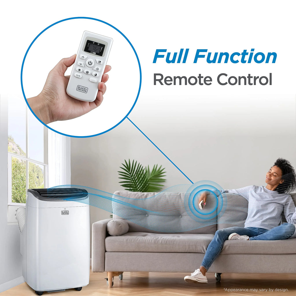 BLACK+DECKER 8,000 BTU Portable Air Conditioner – 3-in-1 Cooler, Dehumidifier & Fan for Rooms up to 350 Sq.Ft
