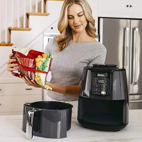 Ninja AF101 4-Quart Air Fryer - Black/Grey, 105-400F, Ceramic Nonstick Basket, Roast, Reheat & Dehydrate