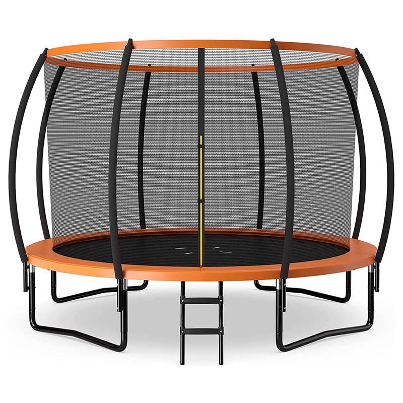 Outdoor Trampoline with Enclosure Net, Ladder & Safety Pad – 8/10/12 ft, ASTM Approved