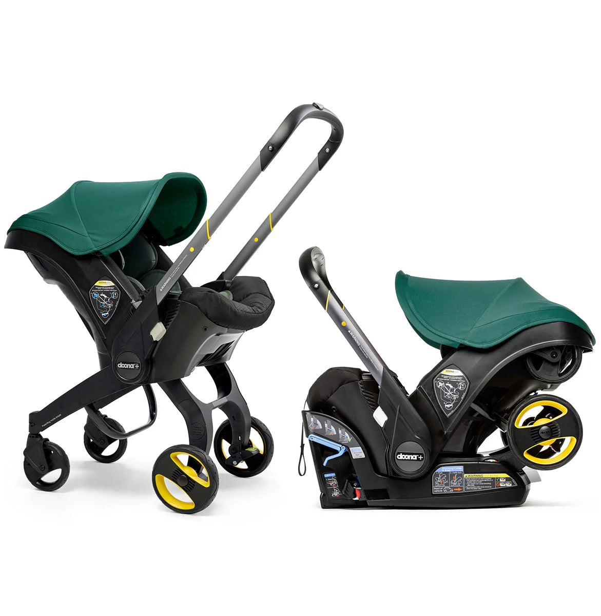 DOONA Infant Car Seat Stroller with LATCH Base – All-in-One Travel System, Nitro Black (Open Box)