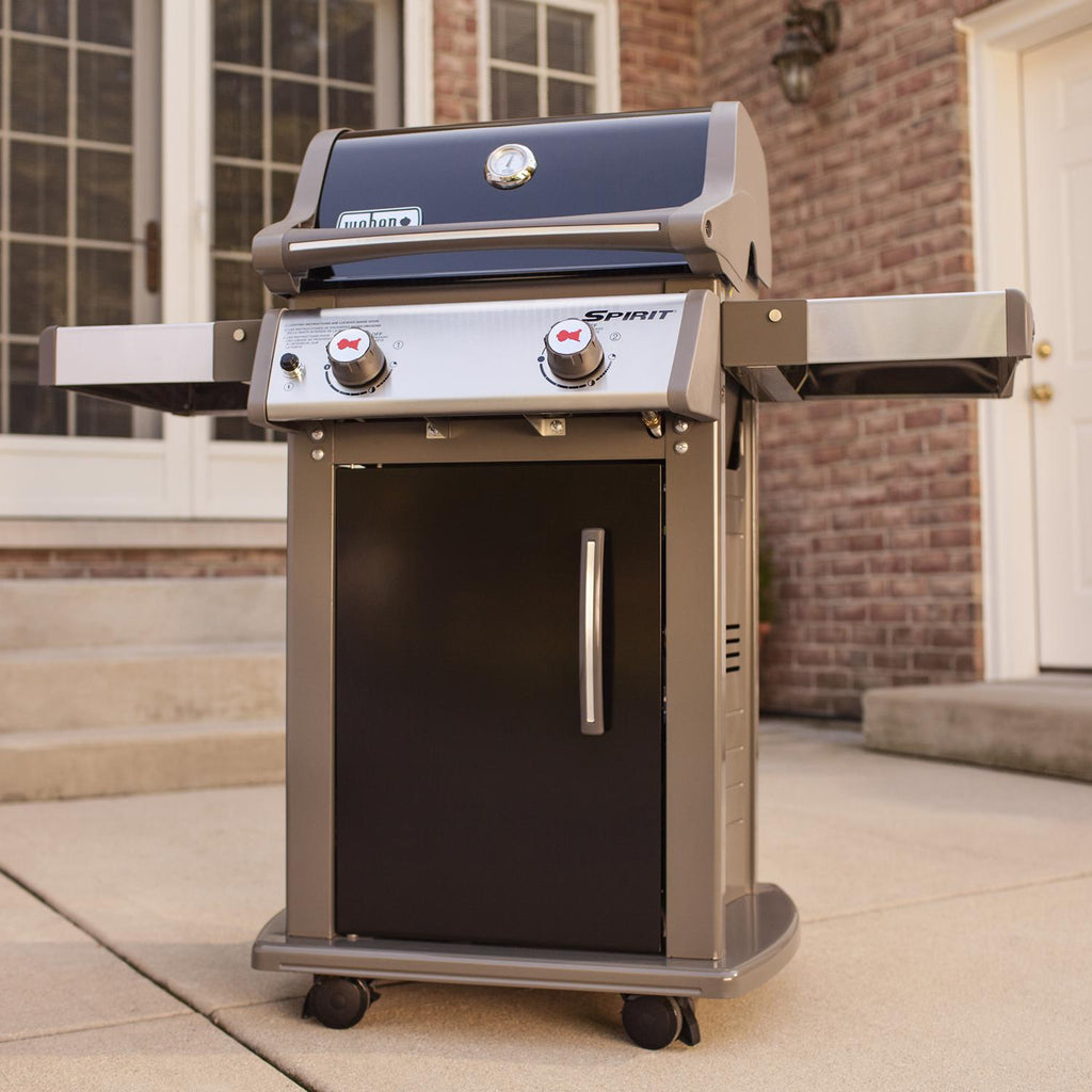 Weber Spirit E-210 Liquid Propane Gas Grill – Black, GS4 Grilling System with Open Cart