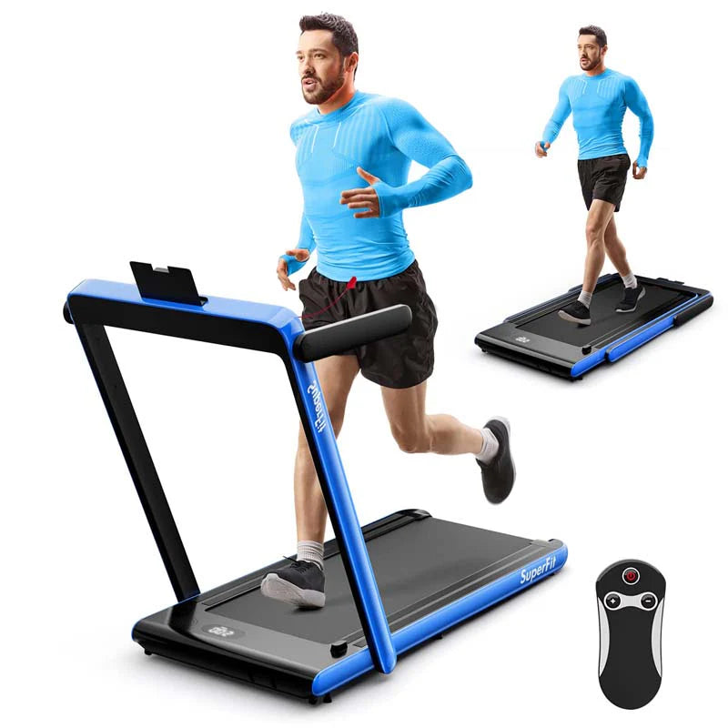 2-in-1 Folding Under Desk Treadmill – 2.25 HP, 0.6–7.5 mph, App, Speaker & Remote