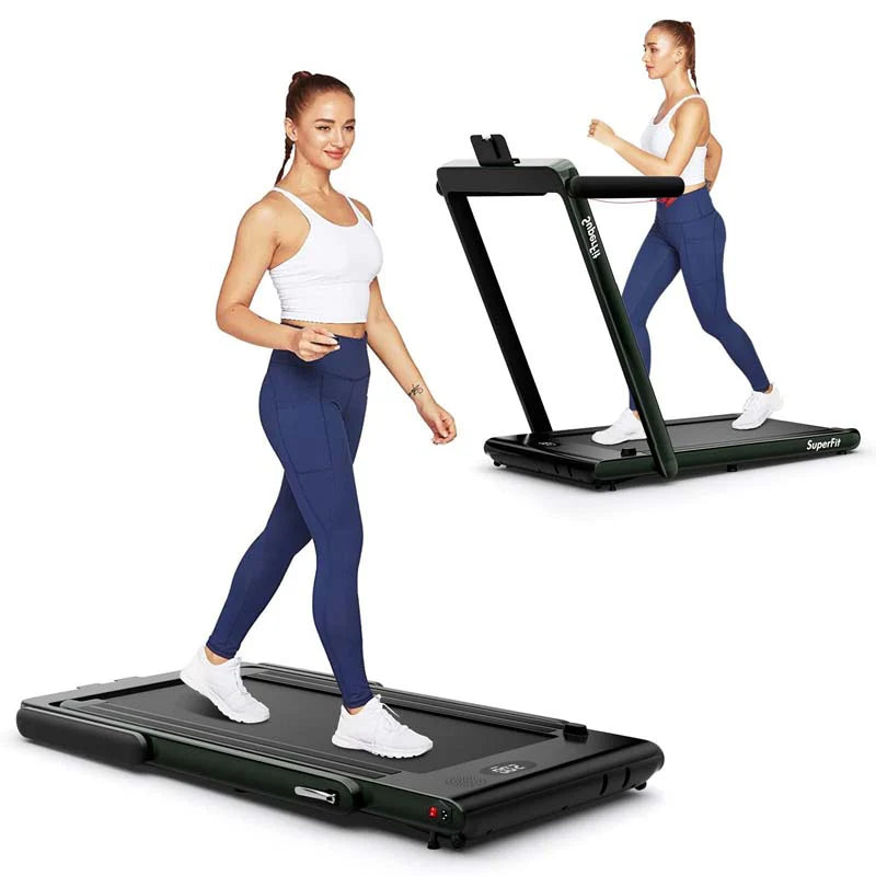 2-in-1 Folding Under Desk Treadmill – 2.25 HP, 0.6–7.5 mph, App, Speaker & Remote
