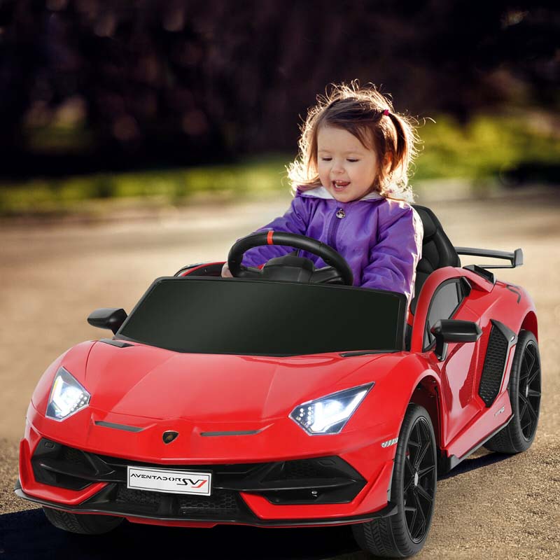 Licensed Lamborghini SVJ 12V Kids Ride-On Car – Electric Sports Car with Remote, Trunk, Music & LED Lights