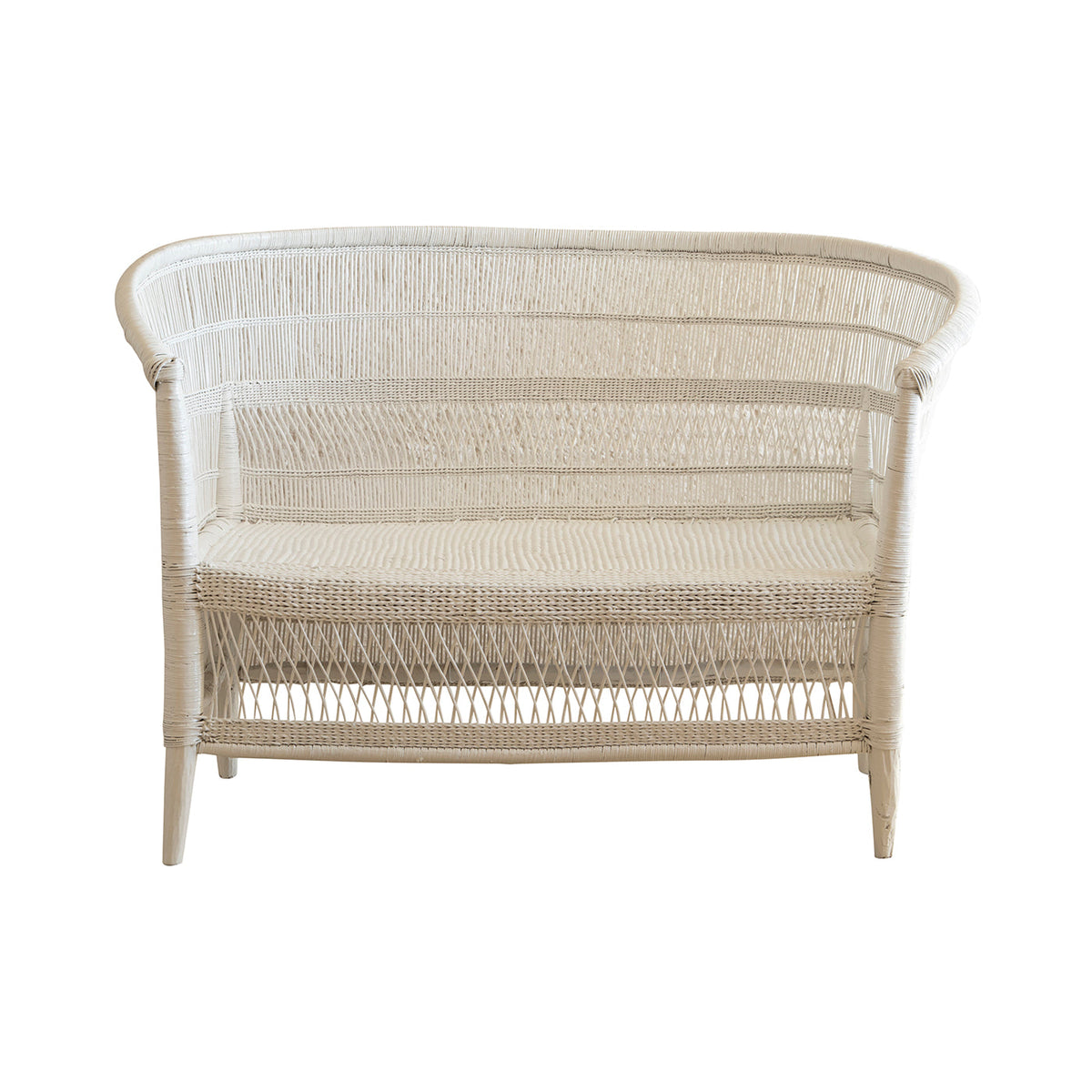 White Handwoven Malawi Cane Furniture – Chair, Table & Loveseat