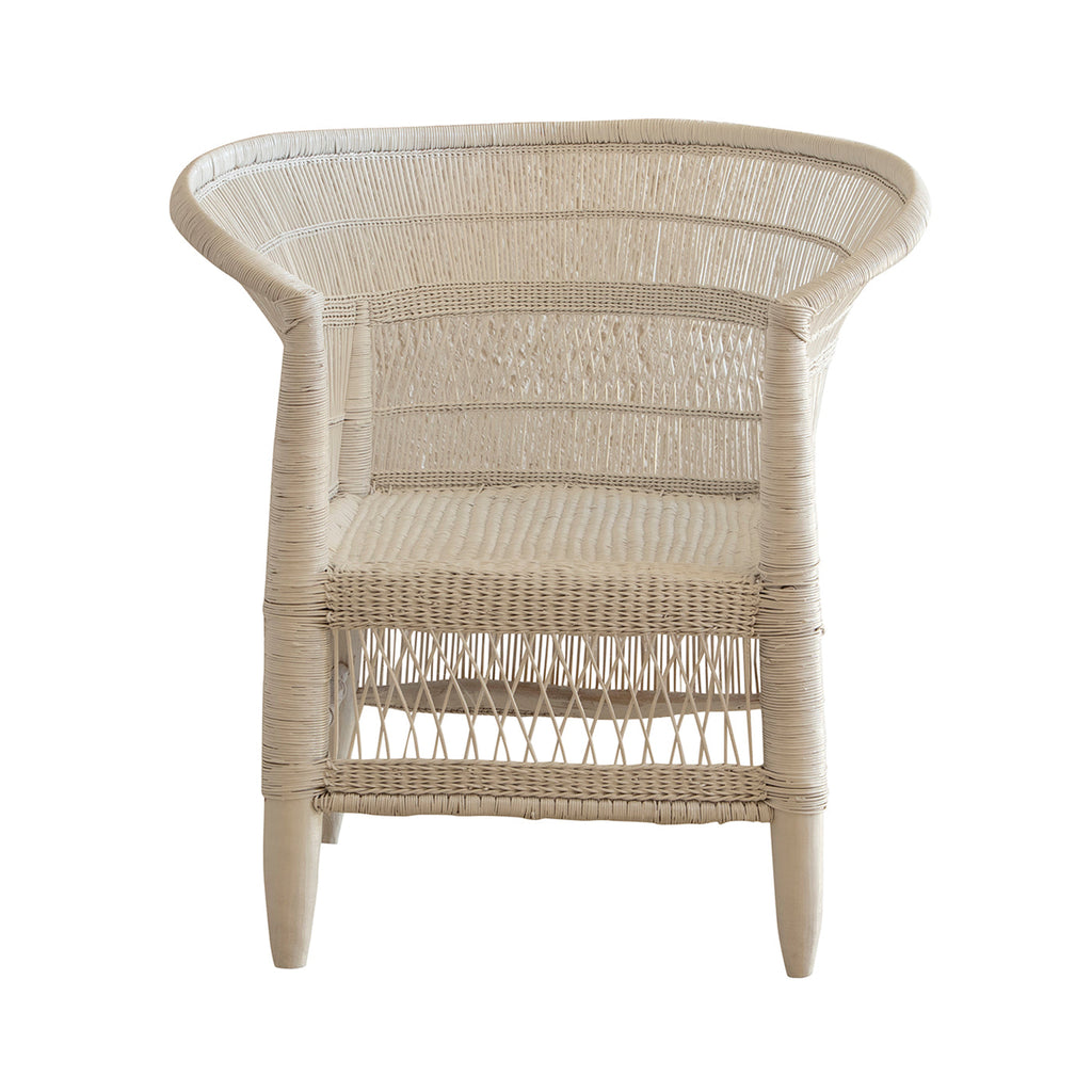 White Handwoven Malawi Cane Furniture – Chair, Table & Loveseat