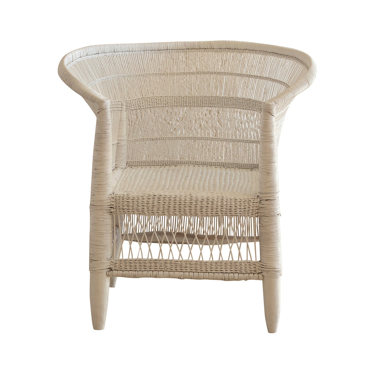 White Handwoven Malawi Cane Furniture – Chair, Table & Loveseat