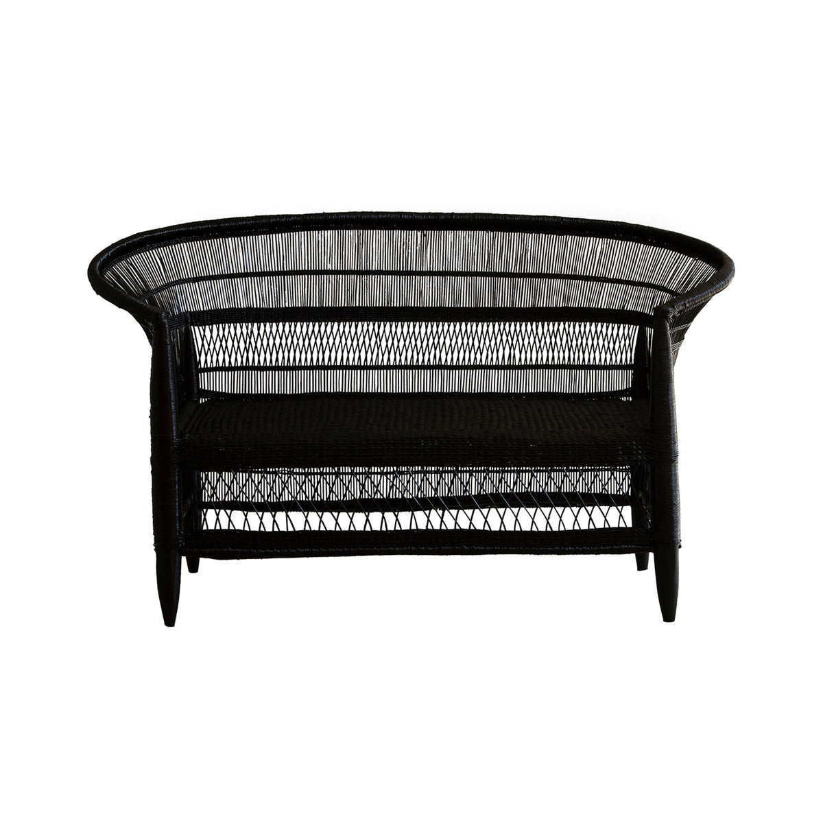 Black Handwoven Malawi Cane Furniture – Chair, Table & Loveseat
